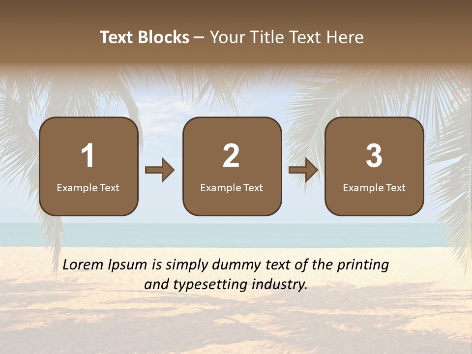 A Beach With Palm Trees And The Ocean In The Background PowerPoint Template