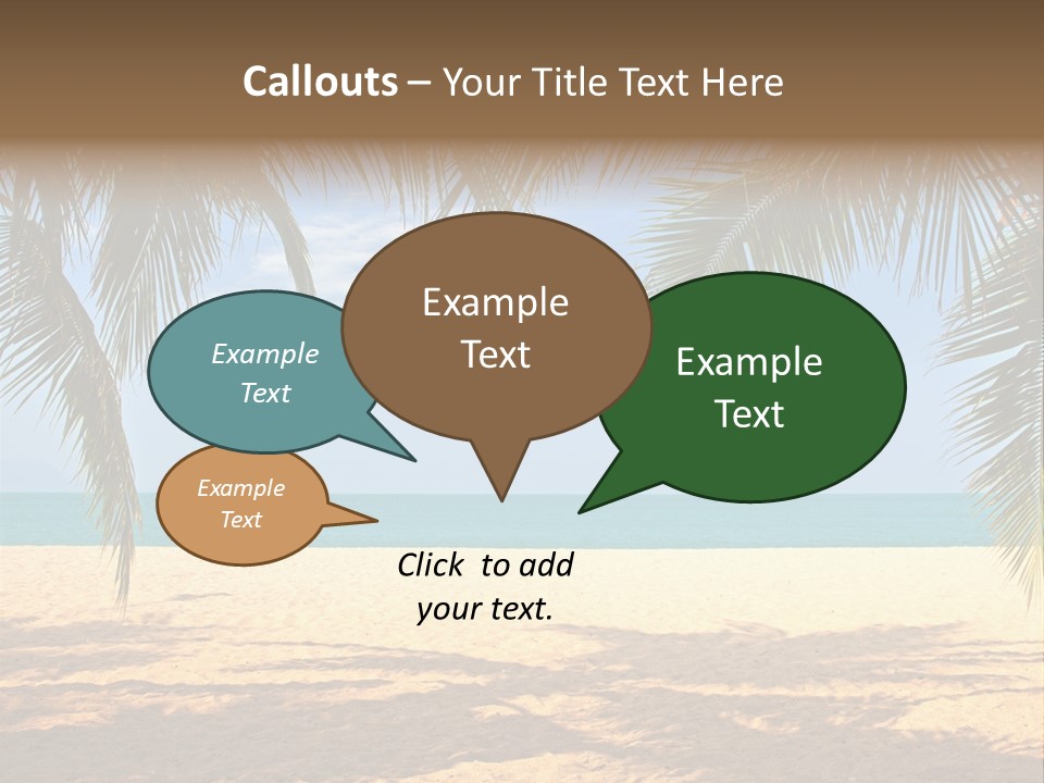 A Beach With Palm Trees And The Ocean In The Background PowerPoint Template