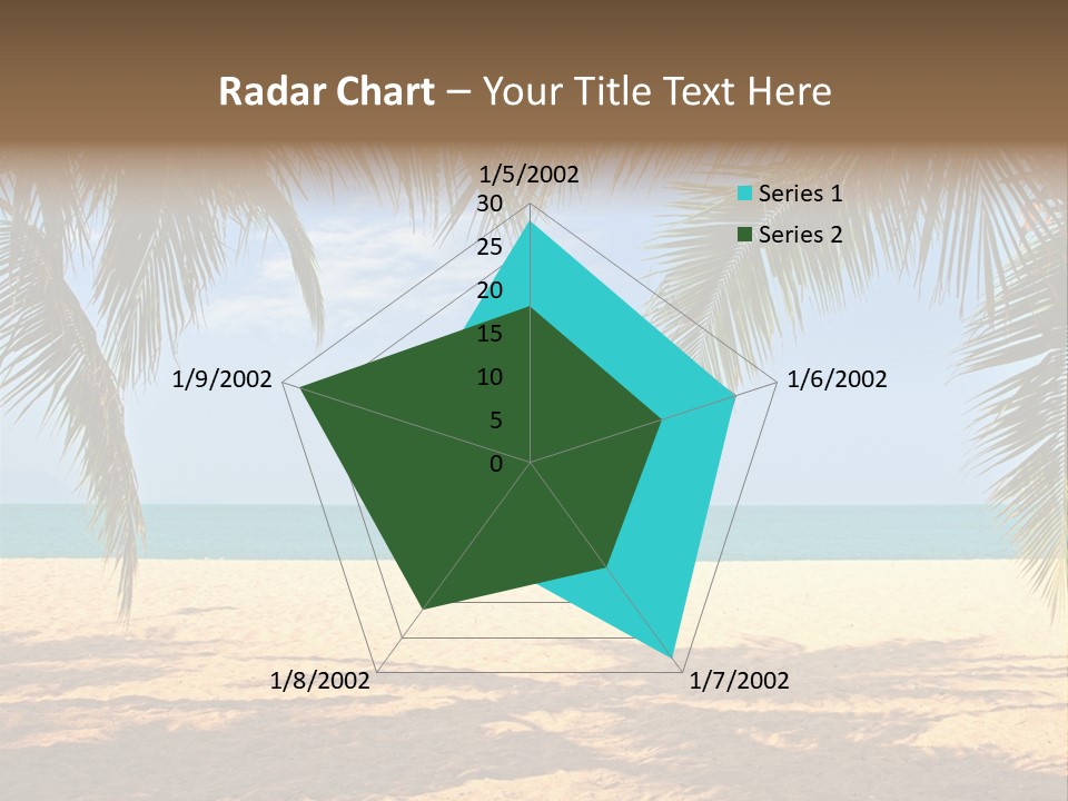 A Beach With Palm Trees And The Ocean In The Background PowerPoint Template