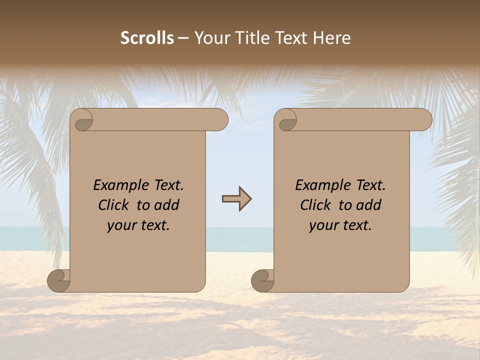 A Beach With Palm Trees And The Ocean In The Background PowerPoint Template