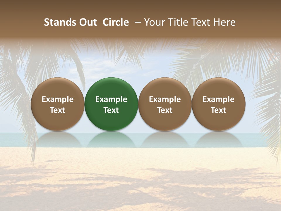 A Beach With Palm Trees And The Ocean In The Background PowerPoint Template