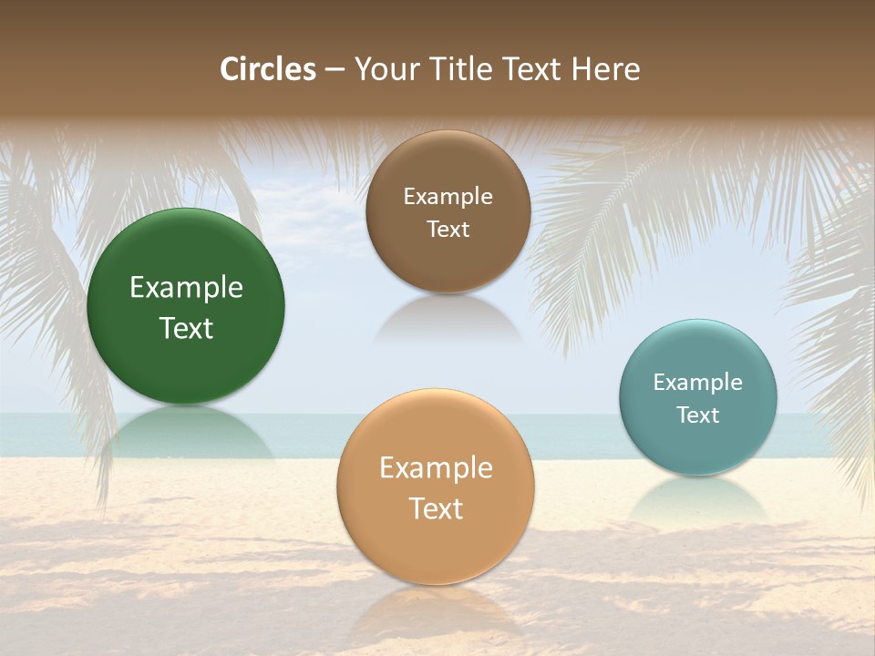 A Beach With Palm Trees And The Ocean In The Background PowerPoint Template