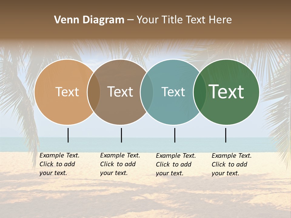 A Beach With Palm Trees And The Ocean In The Background PowerPoint Template