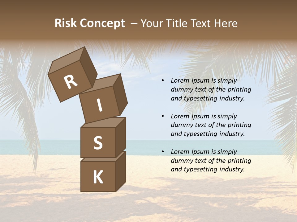 A Beach With Palm Trees And The Ocean In The Background PowerPoint Template