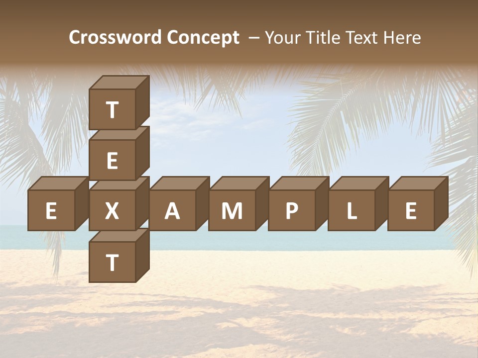 A Beach With Palm Trees And The Ocean In The Background PowerPoint Template