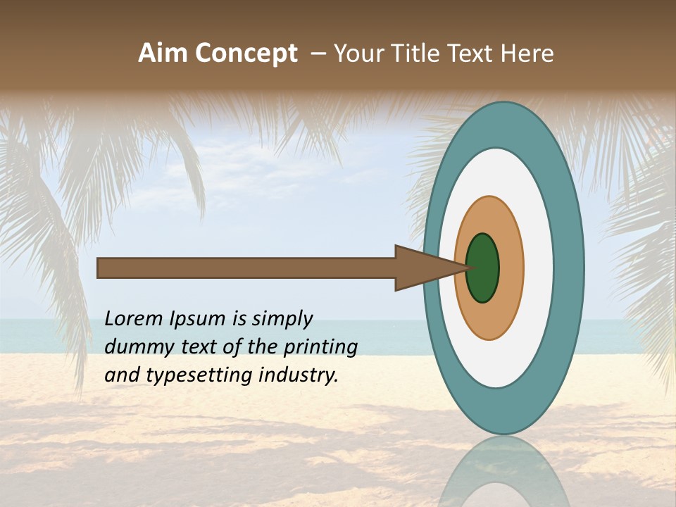 A Beach With Palm Trees And The Ocean In The Background PowerPoint Template