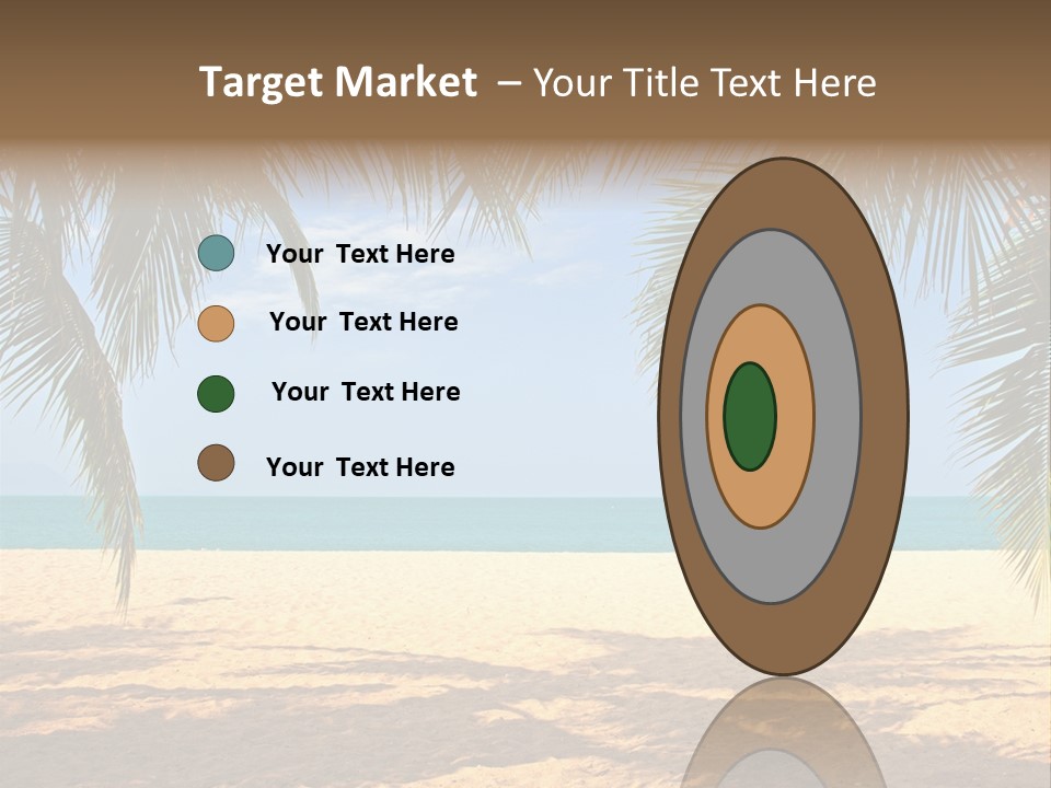 A Beach With Palm Trees And The Ocean In The Background PowerPoint Template