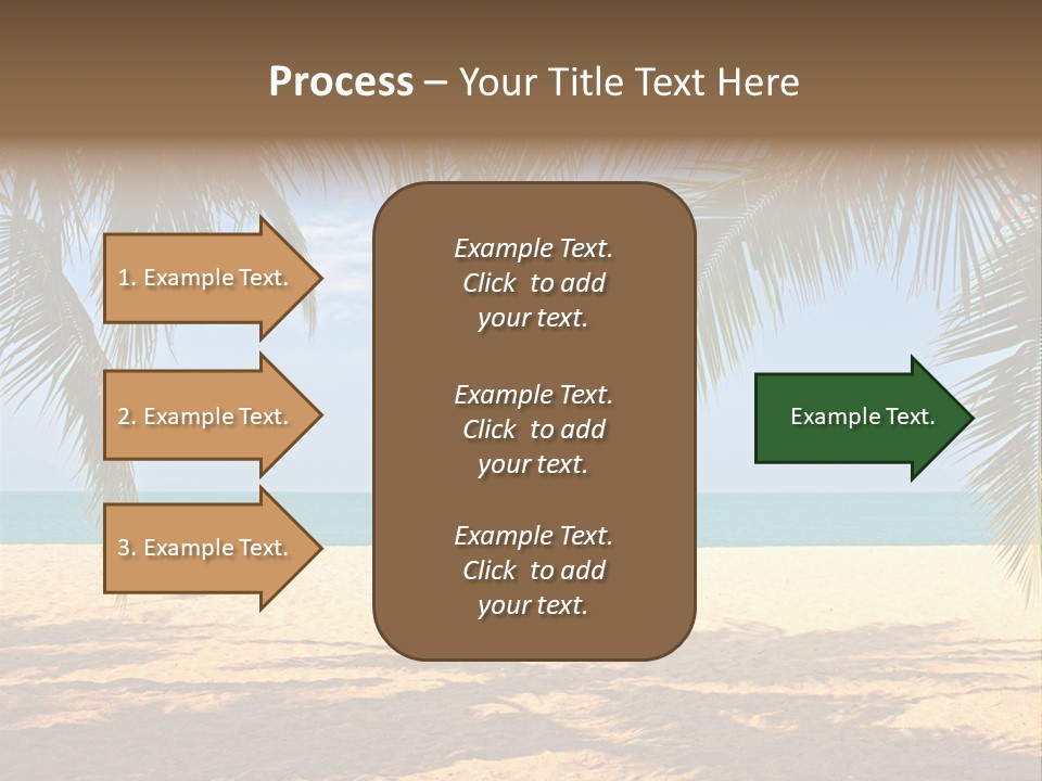 A Beach With Palm Trees And The Ocean In The Background PowerPoint Template