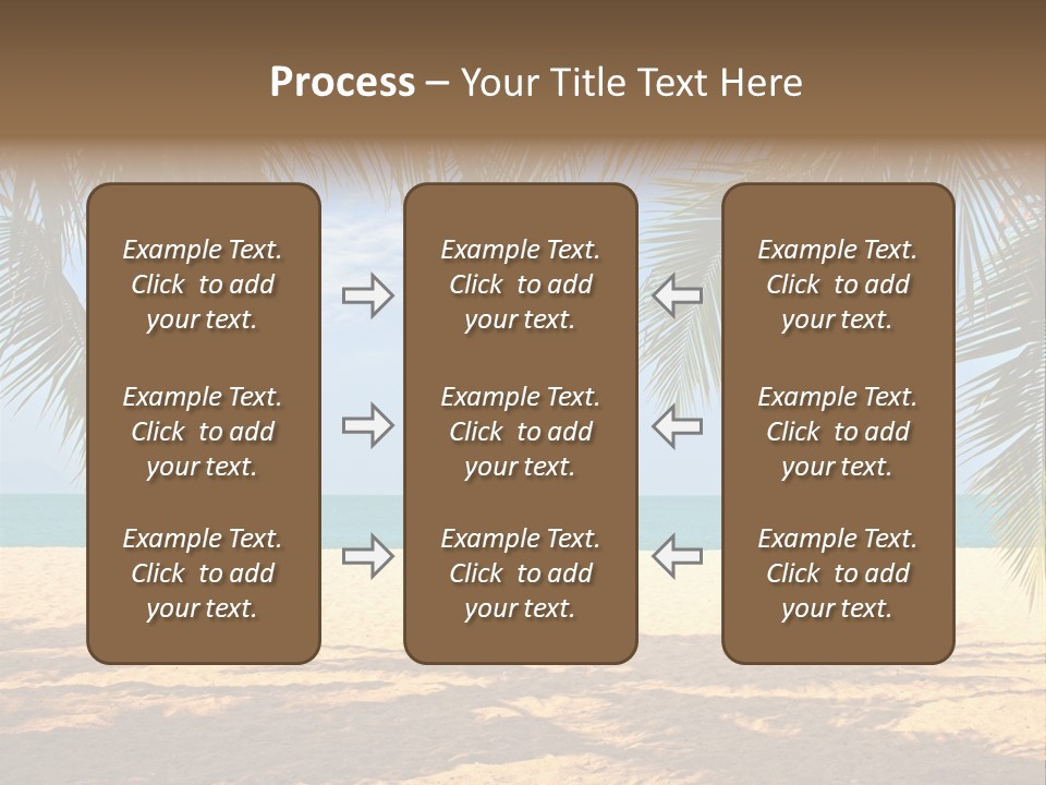 A Beach With Palm Trees And The Ocean In The Background PowerPoint Template