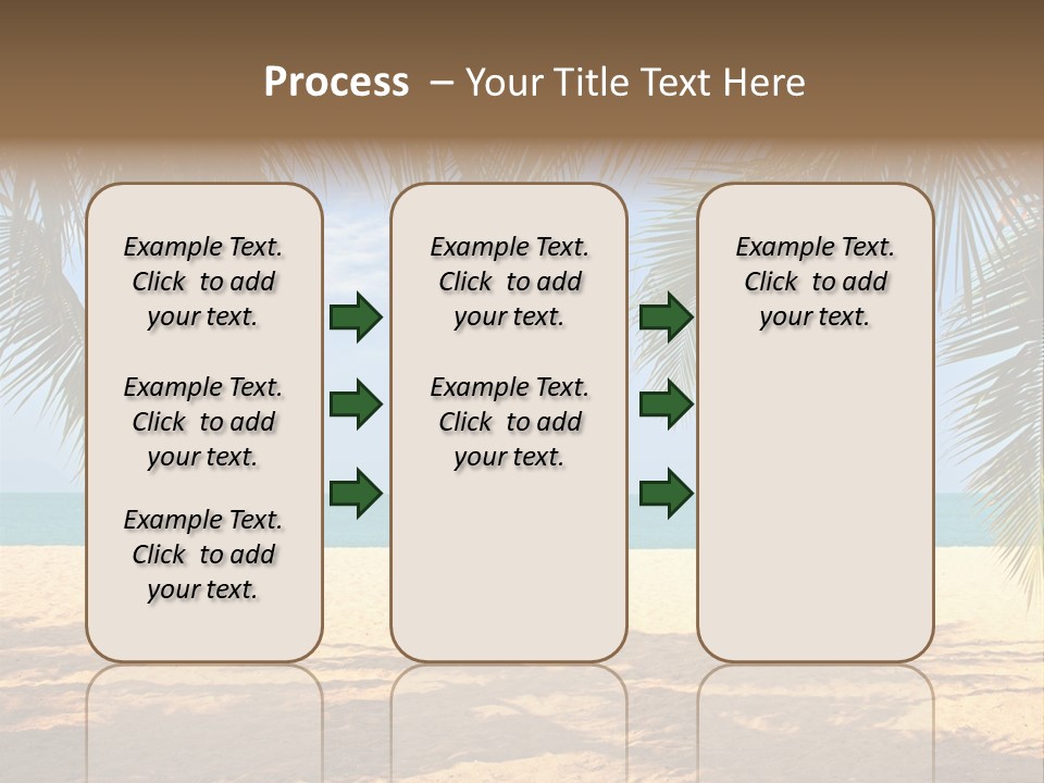 A Beach With Palm Trees And The Ocean In The Background PowerPoint Template