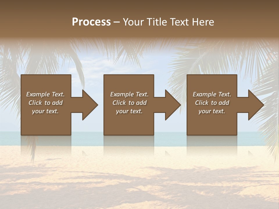 A Beach With Palm Trees And The Ocean In The Background PowerPoint Template