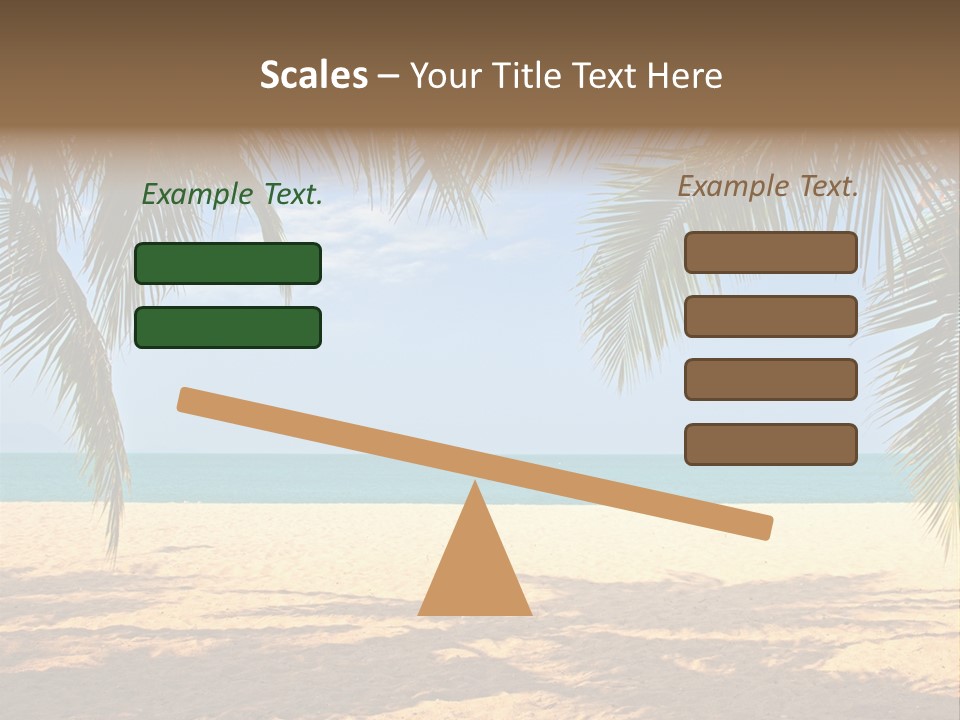 A Beach With Palm Trees And The Ocean In The Background PowerPoint Template