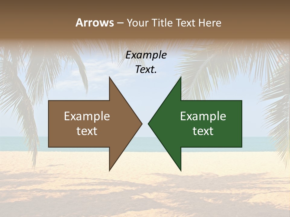 A Beach With Palm Trees And The Ocean In The Background PowerPoint Template