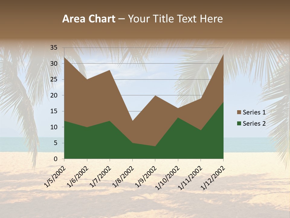 A Beach With Palm Trees And The Ocean In The Background PowerPoint Template
