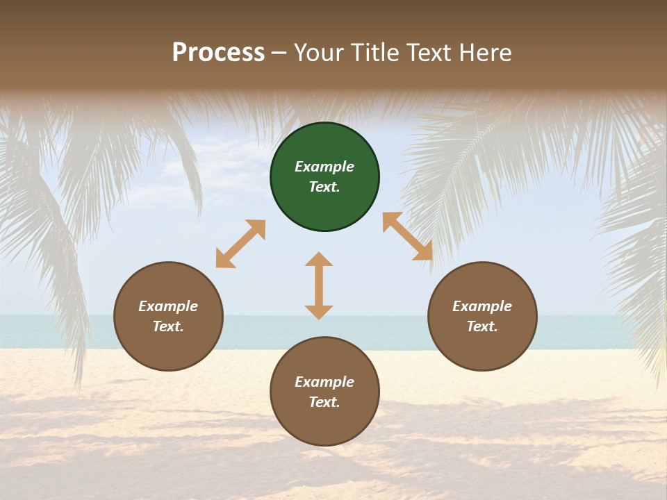 A Beach With Palm Trees And The Ocean In The Background PowerPoint Template