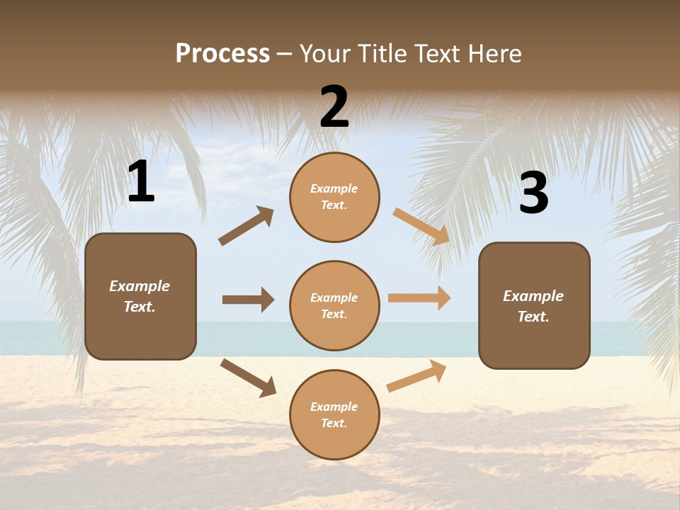 A Beach With Palm Trees And The Ocean In The Background PowerPoint Template