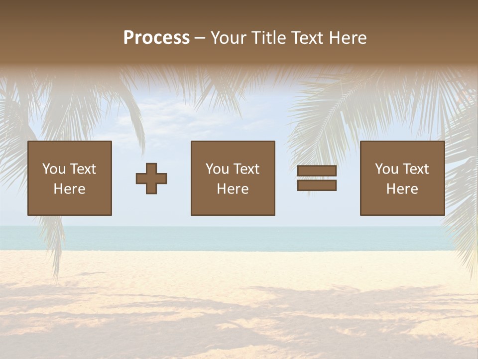 A Beach With Palm Trees And The Ocean In The Background PowerPoint Template