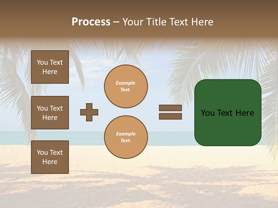 A Beach With Palm Trees And The Ocean In The Background PowerPoint Template