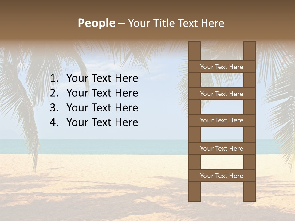 A Beach With Palm Trees And The Ocean In The Background PowerPoint Template