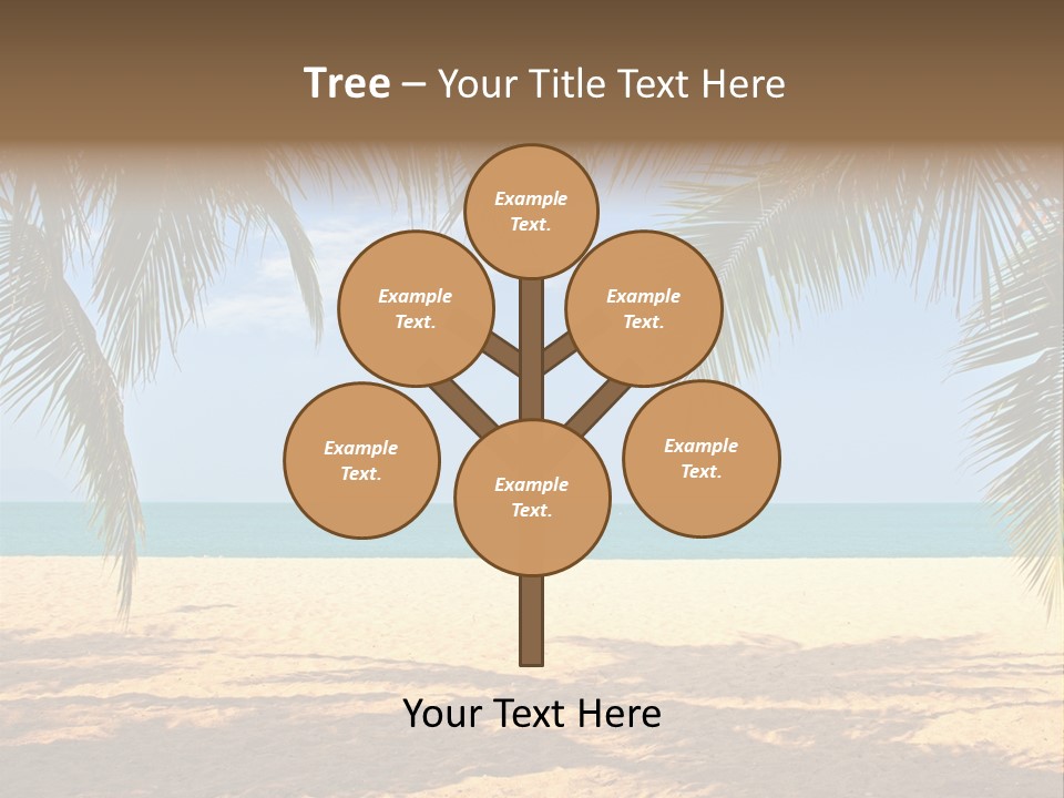 A Beach With Palm Trees And The Ocean In The Background PowerPoint Template