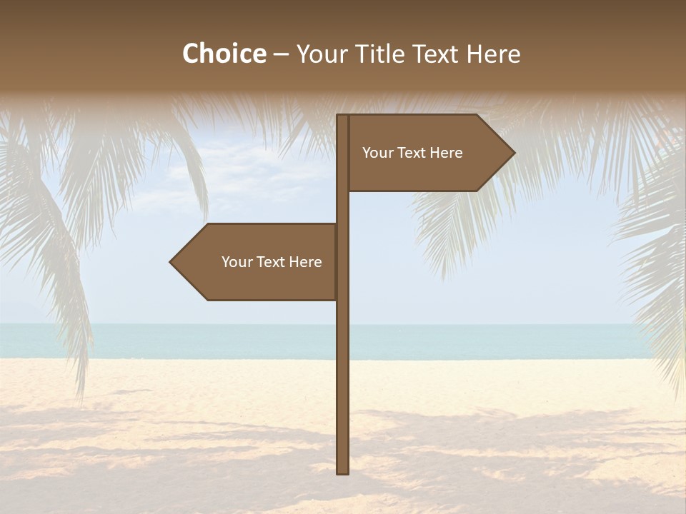 A Beach With Palm Trees And The Ocean In The Background PowerPoint Template