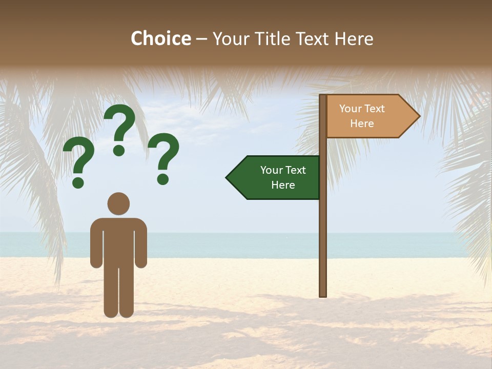 A Beach With Palm Trees And The Ocean In The Background PowerPoint Template