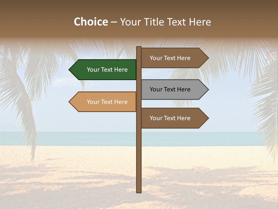 A Beach With Palm Trees And The Ocean In The Background PowerPoint Template