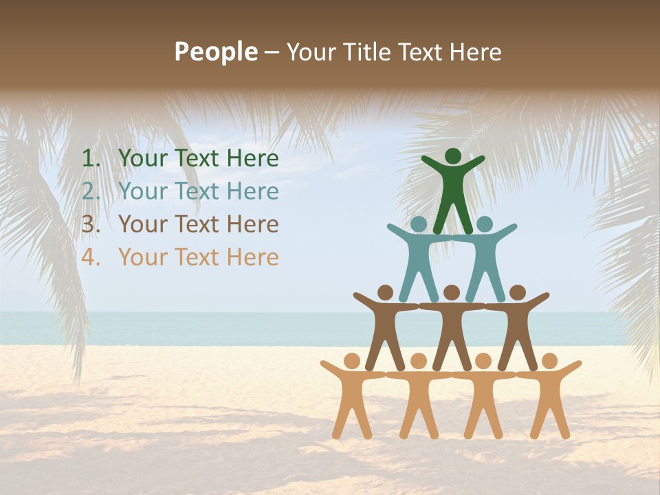 A Beach With Palm Trees And The Ocean In The Background PowerPoint Template