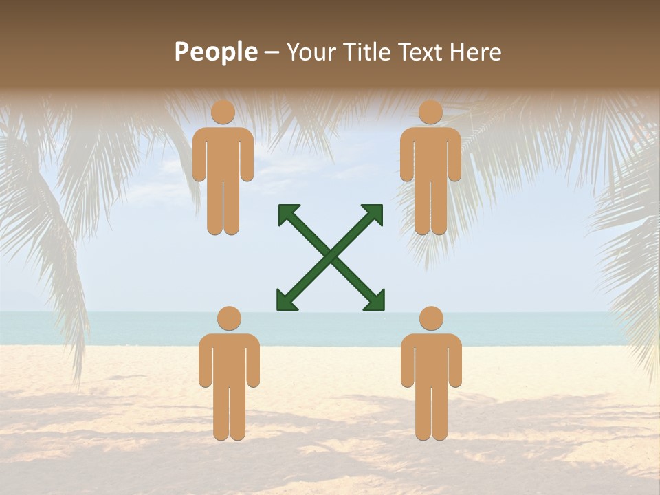 A Beach With Palm Trees And The Ocean In The Background PowerPoint Template