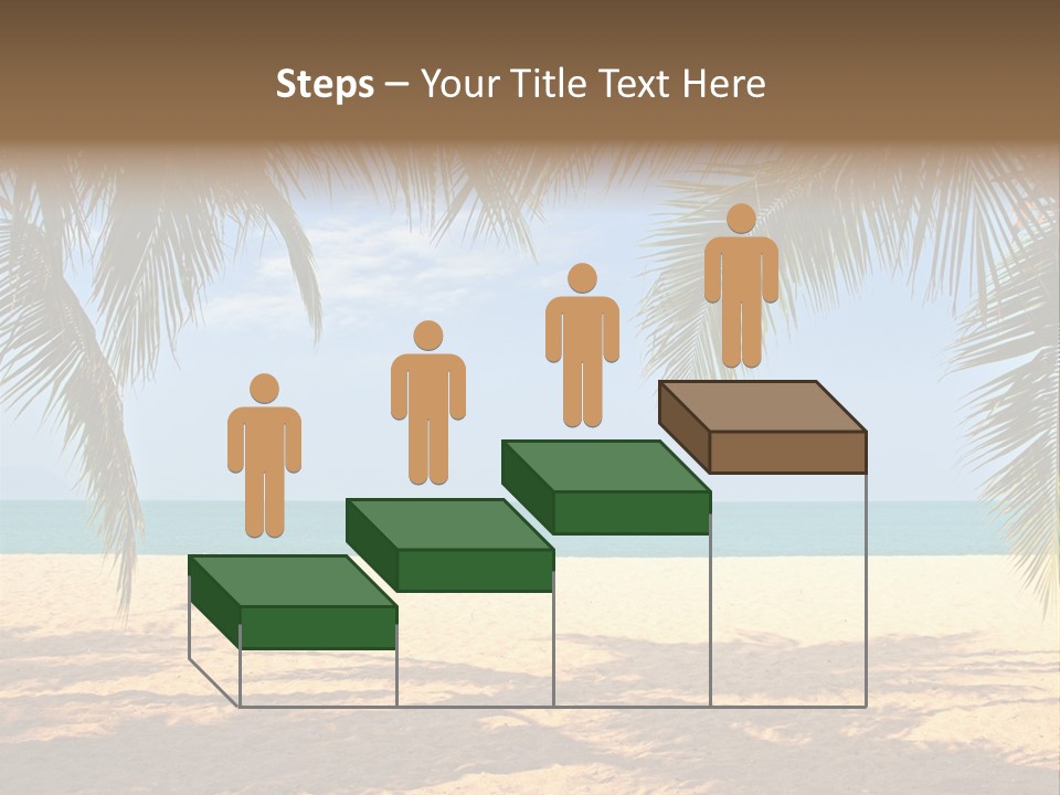A Beach With Palm Trees And The Ocean In The Background PowerPoint Template