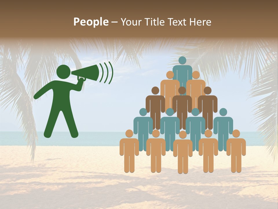 A Beach With Palm Trees And The Ocean In The Background PowerPoint Template