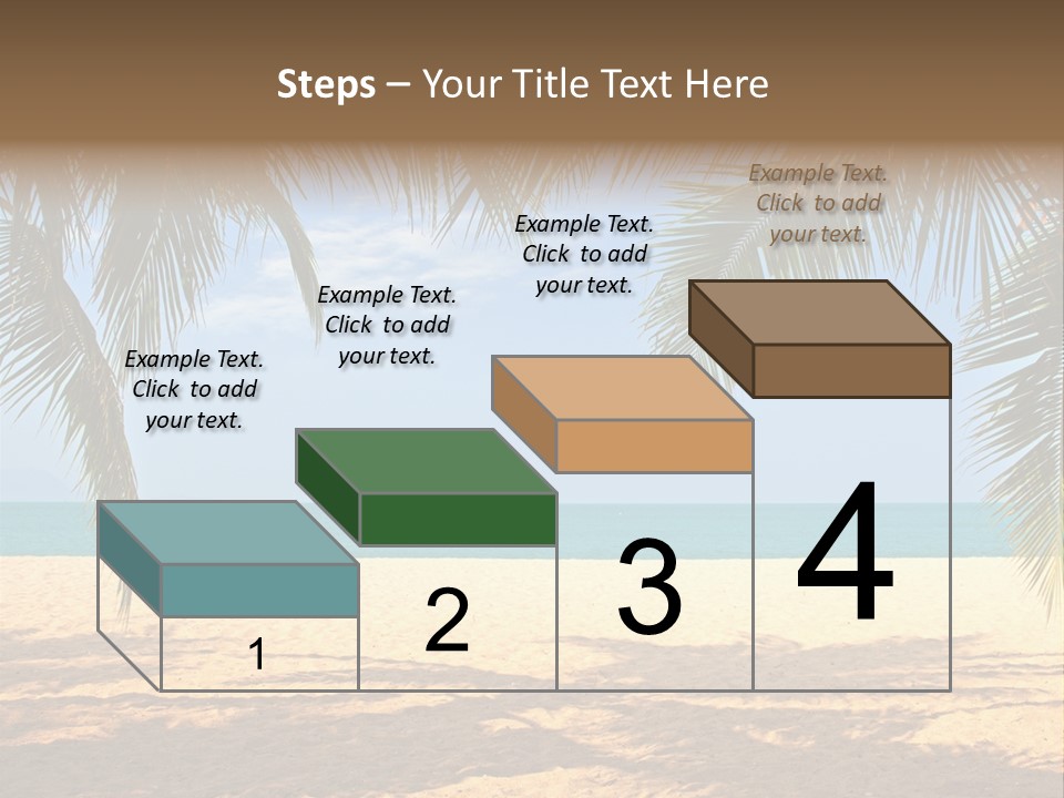 A Beach With Palm Trees And The Ocean In The Background PowerPoint Template