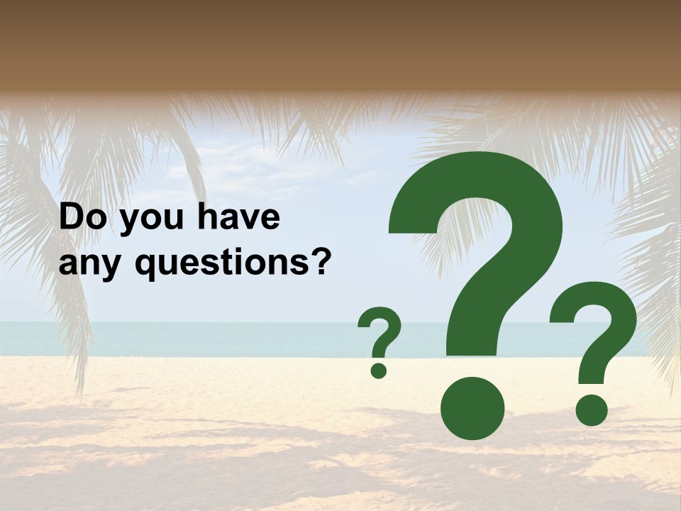 A Beach With Palm Trees And The Ocean In The Background PowerPoint Template