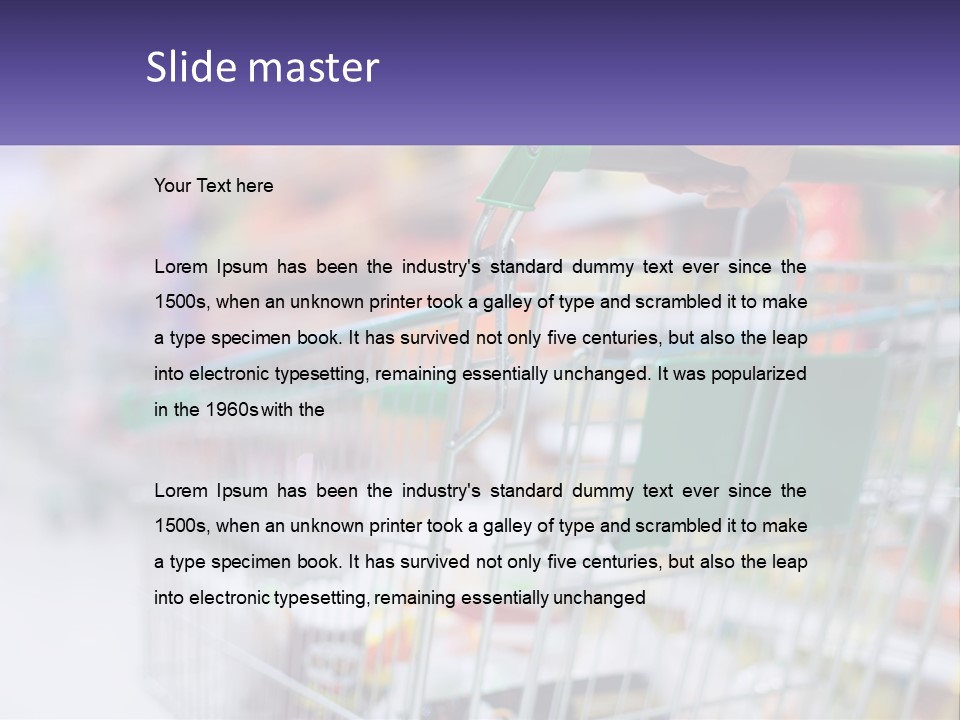 A Person Pushing A Shopping Cart In A Grocery Store PowerPoint Template