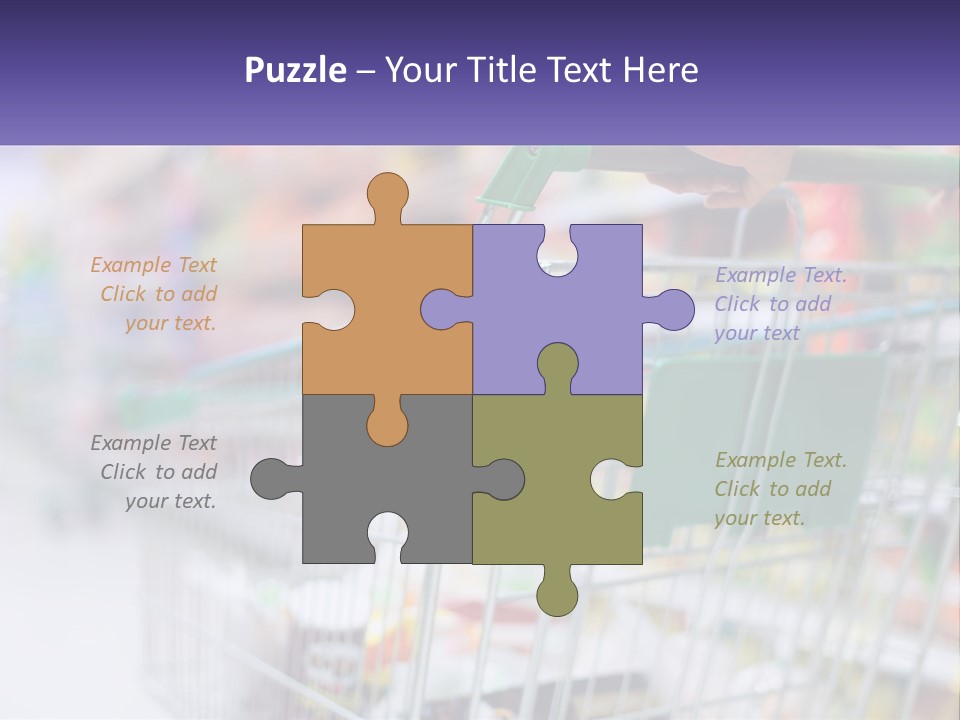 A Person Pushing A Shopping Cart In A Grocery Store PowerPoint Template