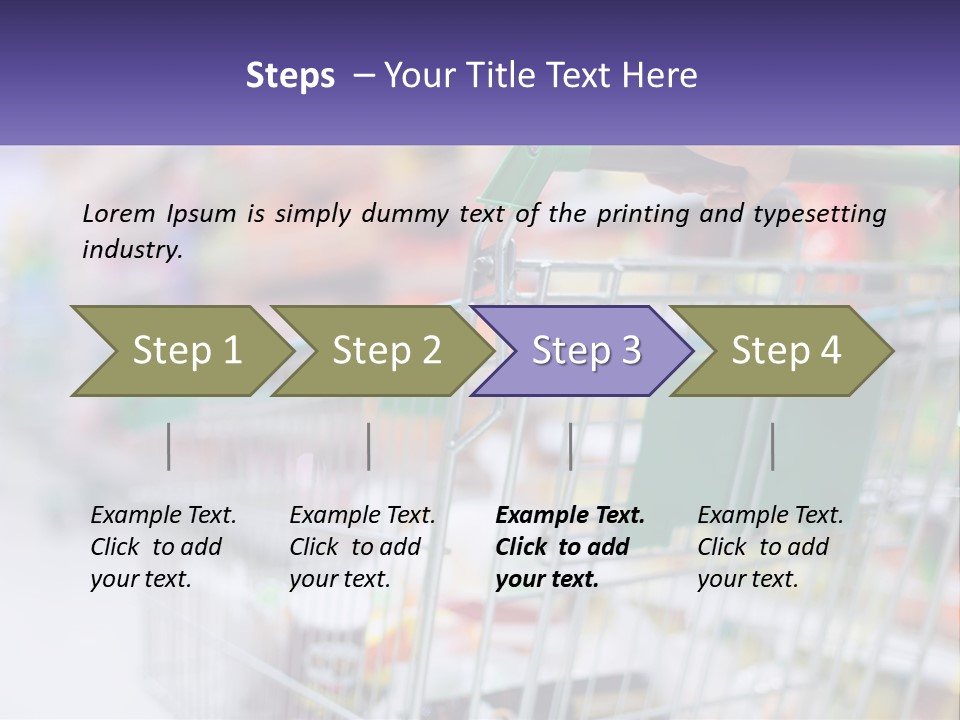 A Person Pushing A Shopping Cart In A Grocery Store PowerPoint Template