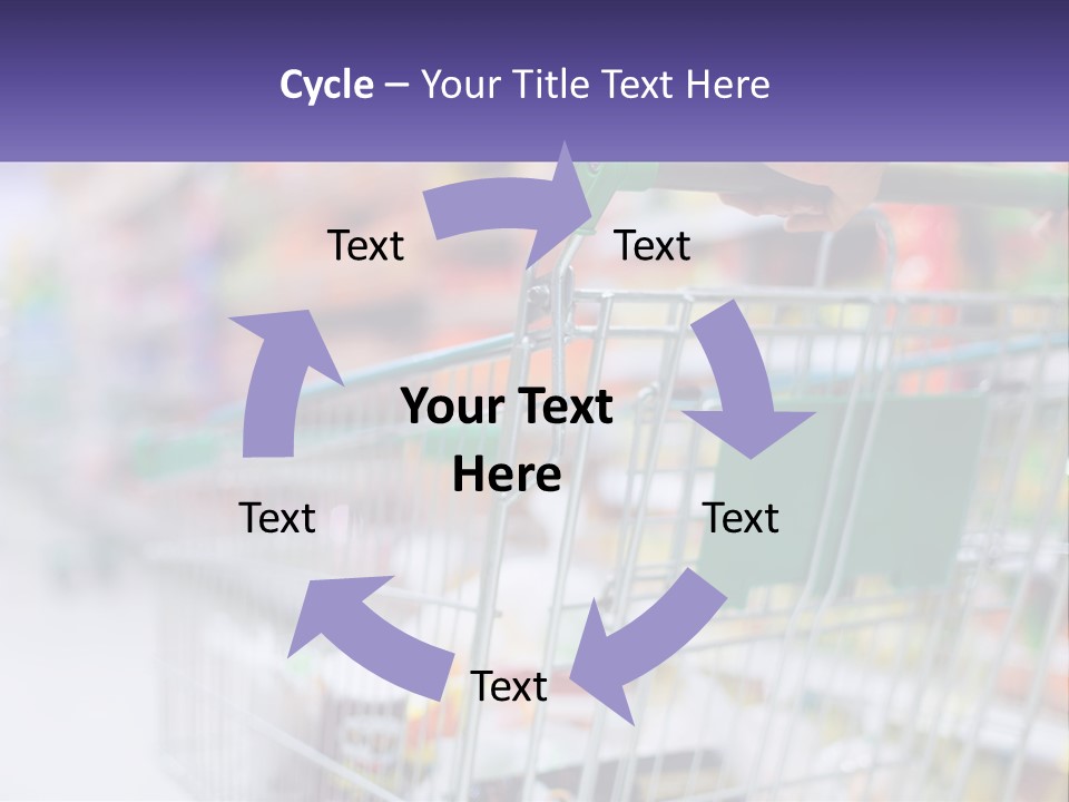 A Person Pushing A Shopping Cart In A Grocery Store PowerPoint Template