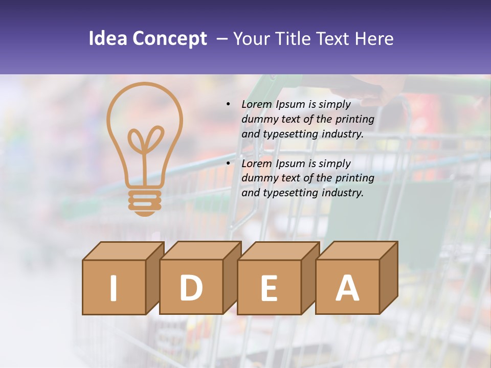 A Person Pushing A Shopping Cart In A Grocery Store PowerPoint Template