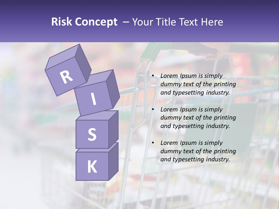 A Person Pushing A Shopping Cart In A Grocery Store PowerPoint Template