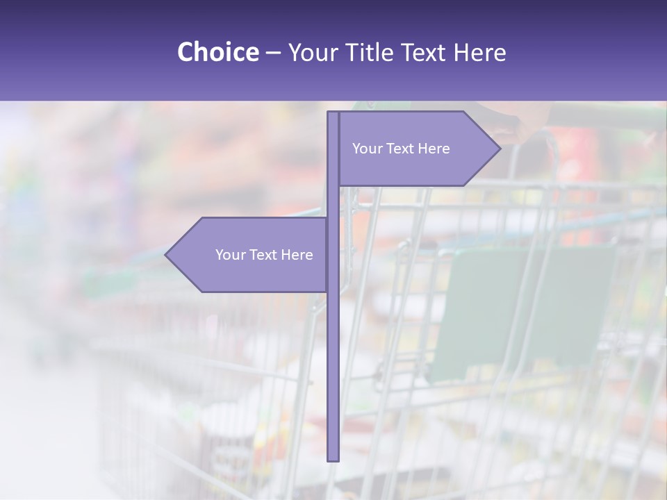 A Person Pushing A Shopping Cart In A Grocery Store PowerPoint Template