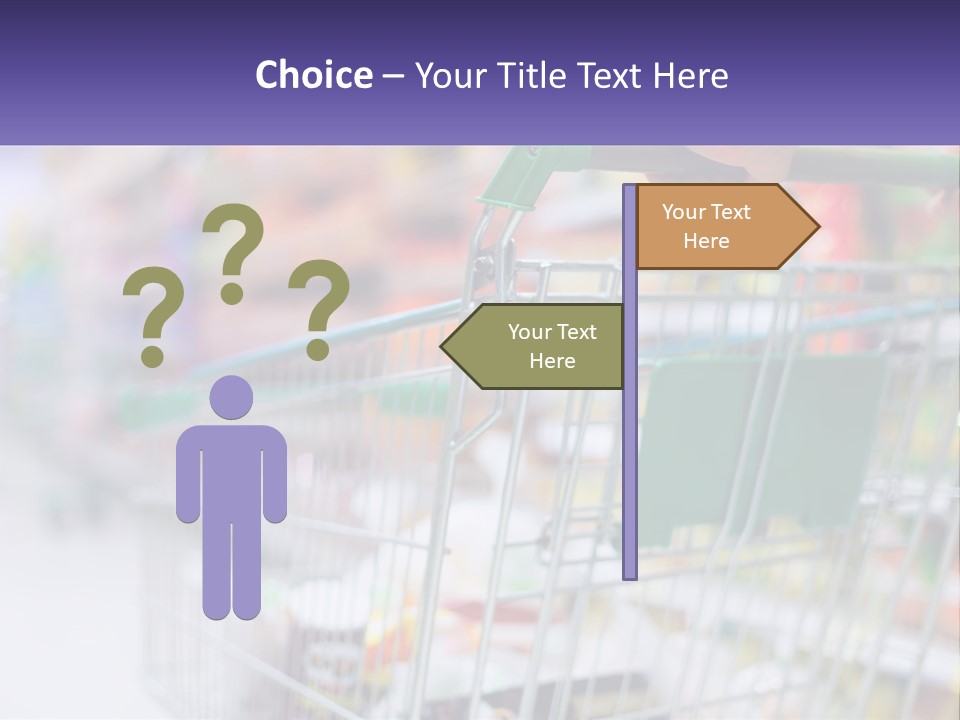 A Person Pushing A Shopping Cart In A Grocery Store PowerPoint Template
