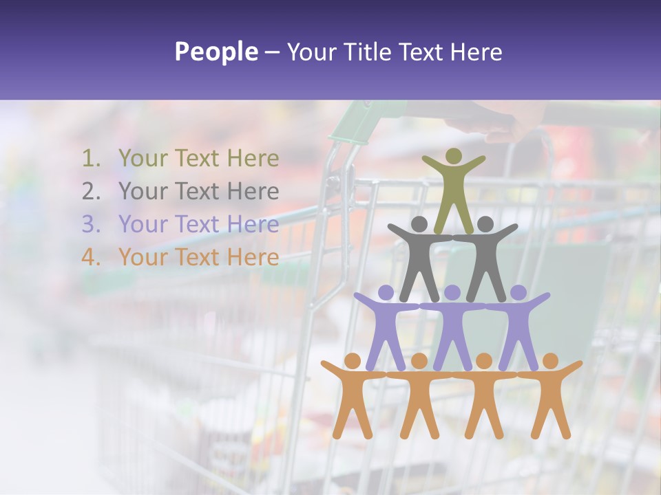 A Person Pushing A Shopping Cart In A Grocery Store PowerPoint Template