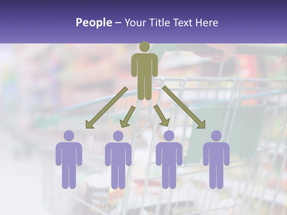 A Person Pushing A Shopping Cart In A Grocery Store PowerPoint Template