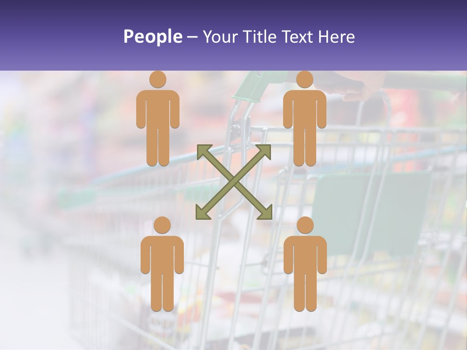 A Person Pushing A Shopping Cart In A Grocery Store PowerPoint Template