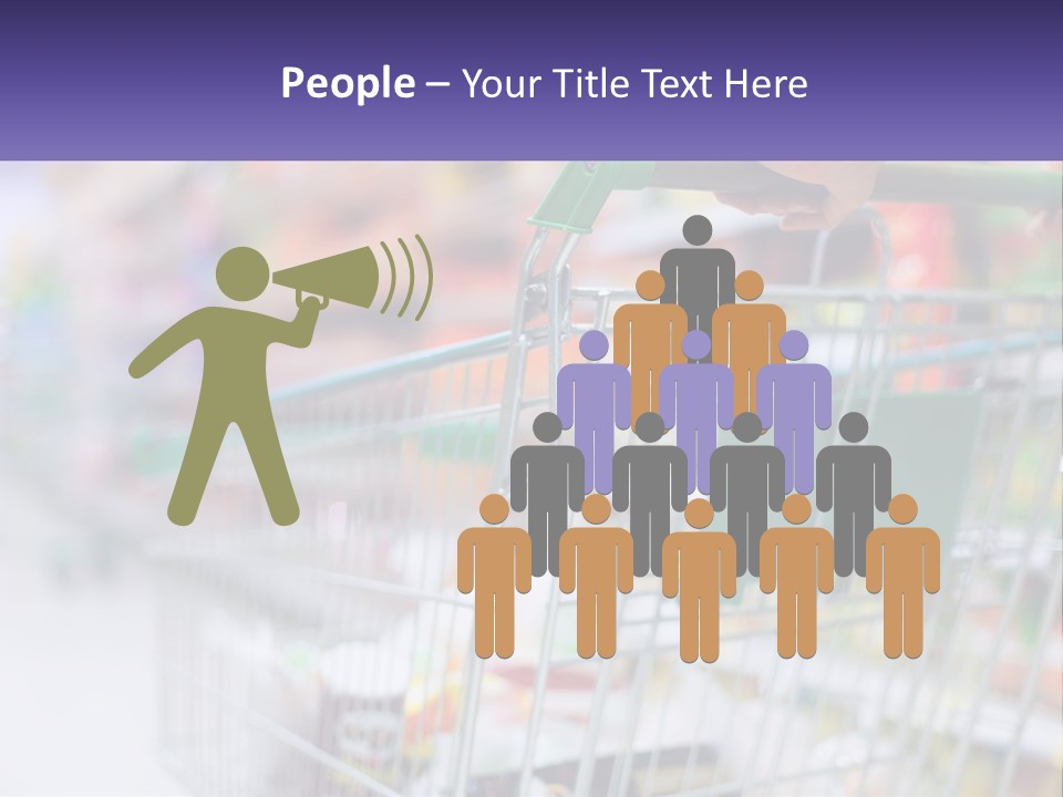 A Person Pushing A Shopping Cart In A Grocery Store PowerPoint Template