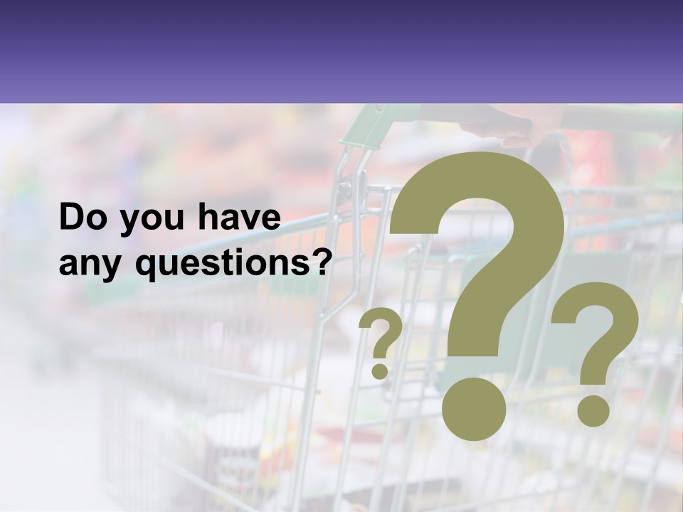 A Person Pushing A Shopping Cart In A Grocery Store PowerPoint Template