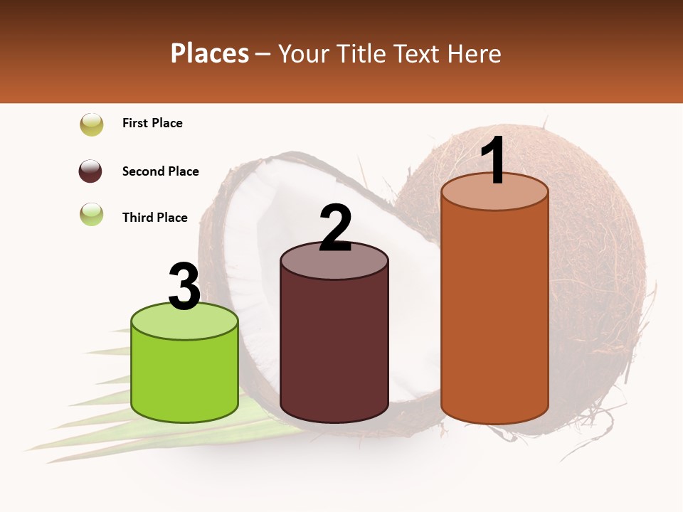 A Coconut With A Piece Of Coconut On Top Of It PowerPoint Template