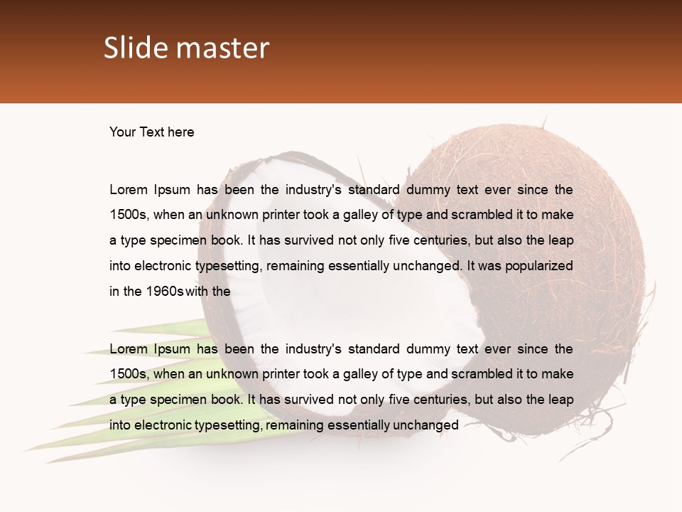 A Coconut With A Piece Of Coconut On Top Of It PowerPoint Template