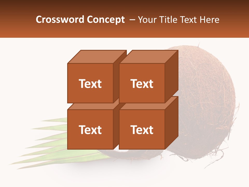 A Coconut With A Piece Of Coconut On Top Of It PowerPoint Template
