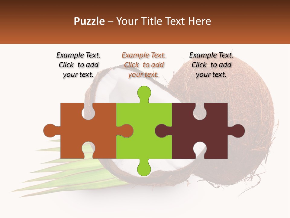 A Coconut With A Piece Of Coconut On Top Of It PowerPoint Template